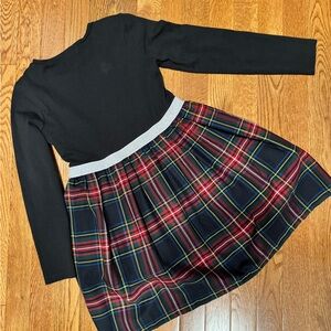 Crewcuts by J. Crew Black and Plaid Skirted Dress with Sparkle Waist size 8